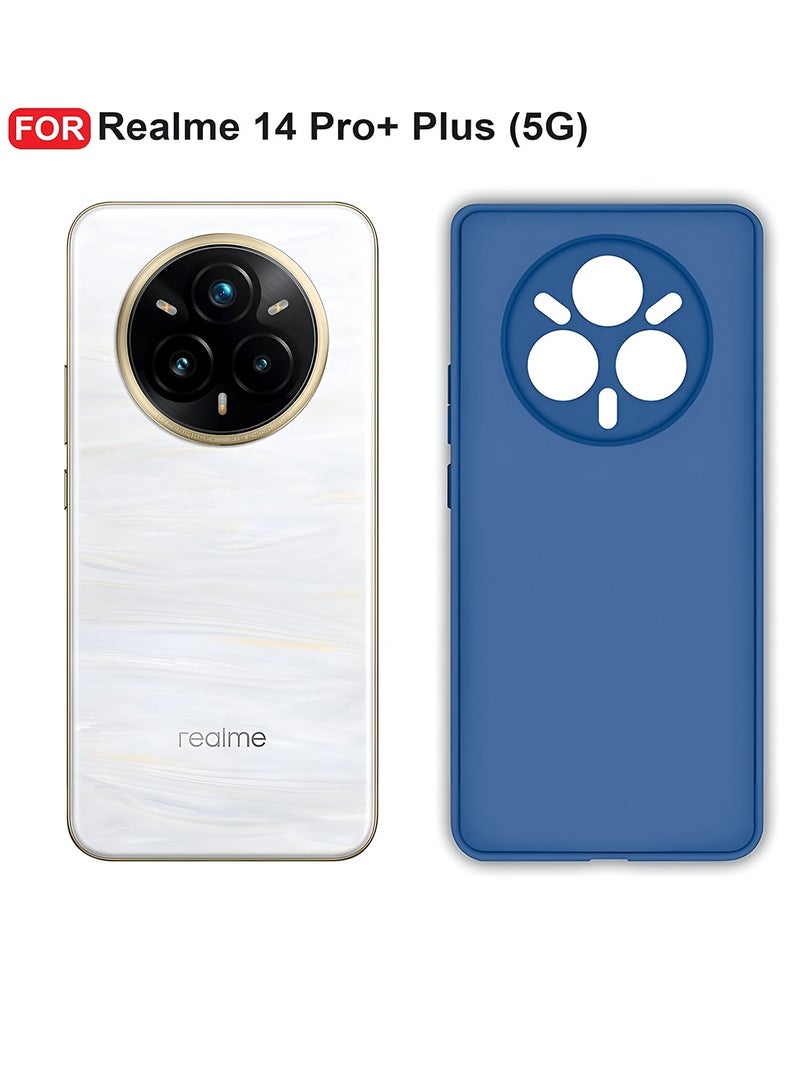 Wtech Realme 14 Pro+ / Plus 5G 2025 Premium Soft Liquid Silicone Case Cover (MCRPSN) - Navy Blue - Image 2