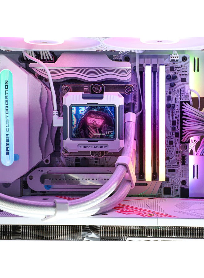 Thermalright ثيرمالرايت فروزن وورفريم 360 أبيض آر جي بي، رادياتور تبريد سائل شامل، شاشة LCD IPS، FW360 أبيض آر جي بي - Image 4