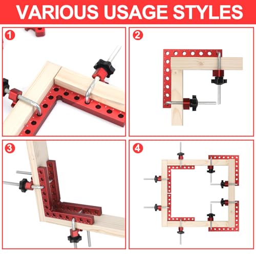Comfylichi Corner Clamp for Woodworking, 90 Degree Clamp with Box, Right Angle Clamp Woodworking Tools, 4 Pack 5.5" x 5.5"Aluminum Alloy Positioning Clamping Squares for Picture Frames Cabinets - Image 3