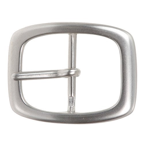 Beltiscool 1 1/4" (33 mm) Nickel Free Single Prong Oval Center Bar Belt Buckle, Antique Silver - Image 1