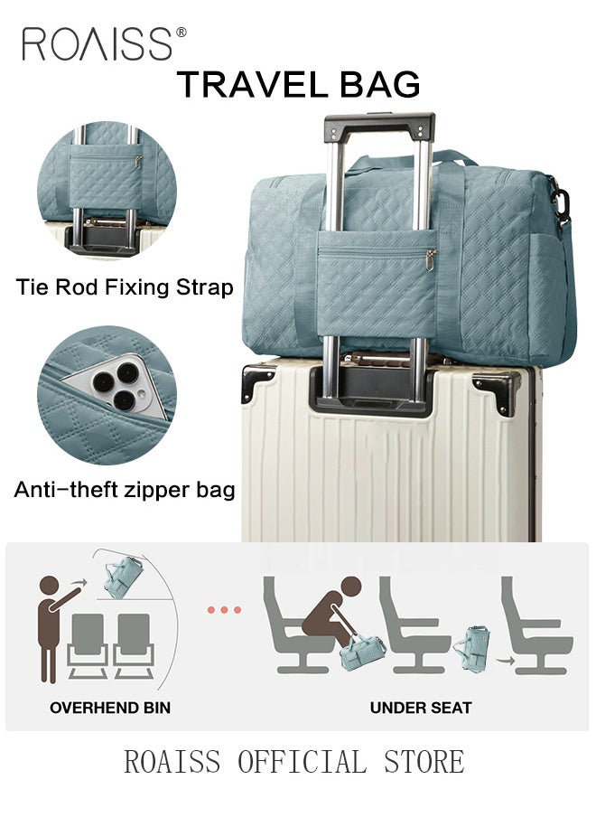 roaiss Large Capacity Duffle Bag and a Small Zipper Pouch Bag Combination Set Unisex Multi Functional Waterproof Shoulder Crossbody Bags Sets for Travel Business Trip or Gym Suitable for both Women and Men  - Image 3