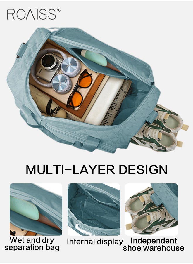 roaiss Large Capacity Duffle Bag and a Small Zipper Pouch Bag Combination Set Unisex Multi Functional Waterproof Shoulder Crossbody Bags Sets for Travel Business Trip or Gym Suitable for both Women and Men  - Image 4