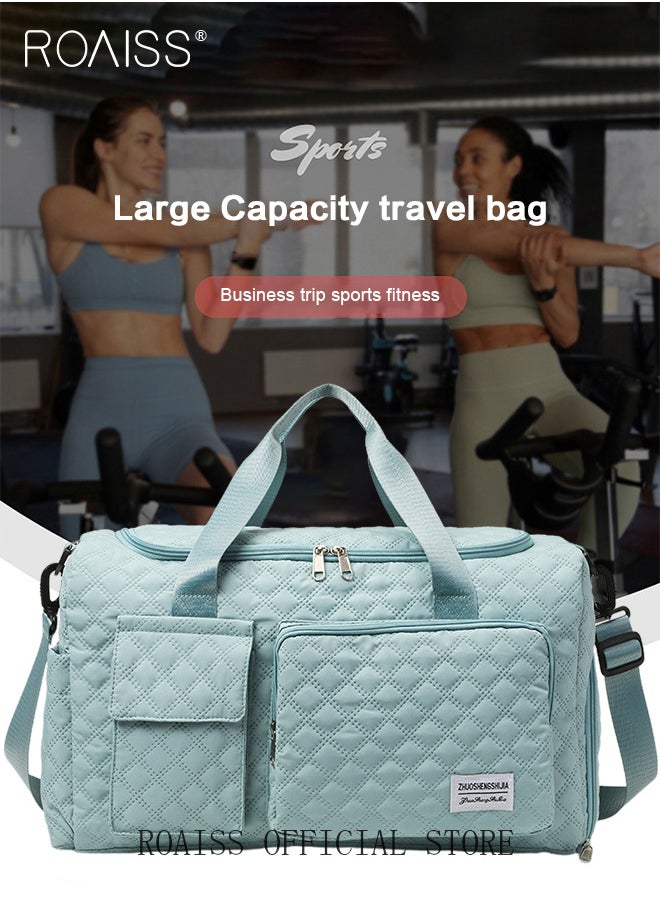 roaiss Large Capacity Duffle Bag and a Small Zipper Pouch Bag Combination Set Unisex Multi Functional Waterproof Shoulder Crossbody Bags Sets for Travel Business Trip or Gym Suitable for both Women and Men  - Image 5