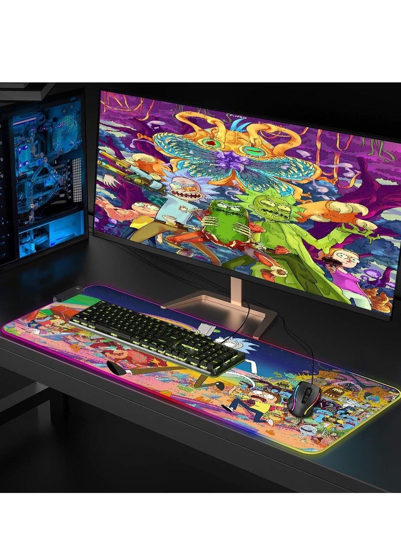 Generic - RGB Gaming Mouse Pad Large Soft RGB Mouse Mat Oversize Glowing Led Extended Mousepad with Different Lighting Modes 80x30cm Non Slip Rubber Base PC Gaming Mouse mat for Gaming and Work - Image 1