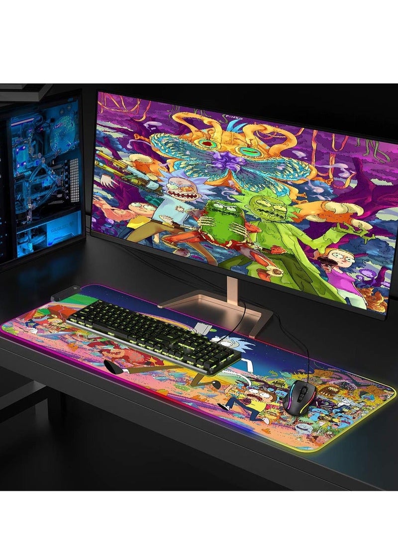 Generic - RGB Gaming Mouse Pad Large Soft RGB Mouse Mat Oversize Glowing Led Extended Mousepad with Different Lighting Modes 80x30cm Non Slip Rubber Base PC Gaming Mouse mat for Gaming and Work - Image 1
