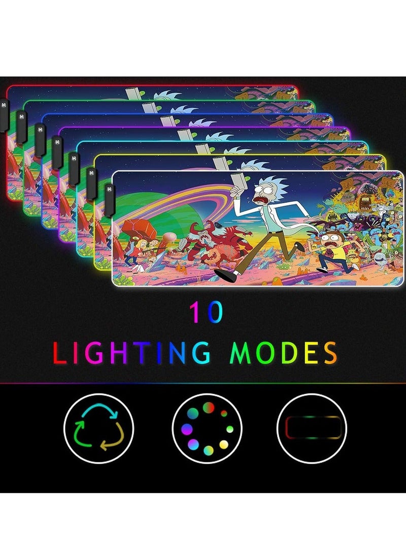 Generic - RGB Gaming Mouse Pad Large Soft RGB Mouse Mat Oversize Glowing Led Extended Mousepad with Different Lighting Modes 80x30cm Non Slip Rubber Base PC Gaming Mouse mat for Gaming and Work - Image 1