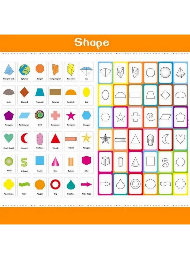 Cognitive Memory Development Shape Learning Flash Cards for Kids Multicolour 24.5 x 2 x 32 cm MKT-L684356 - Image 2