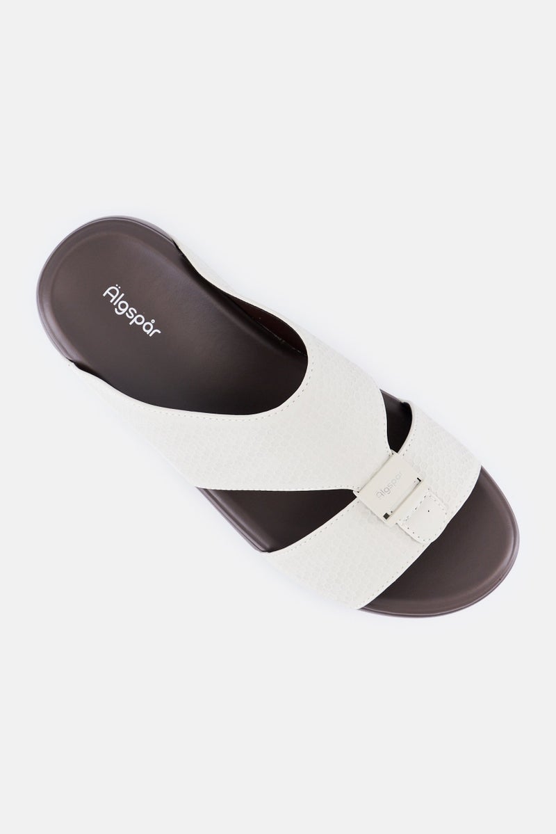 Algspar Men Slip On Arabic Sandals, Beige - Image 4