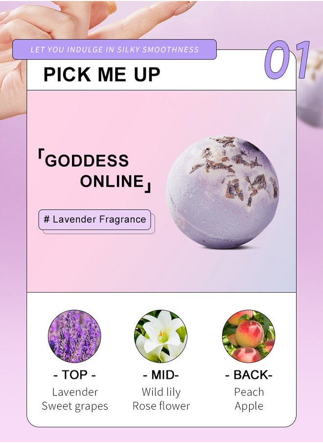 SADOER - 4 types of 100g bath bomb bombs, clean aromatherapy bath balls, lavender scent, lemon scent, rose scent, rosemary scent - Image 1