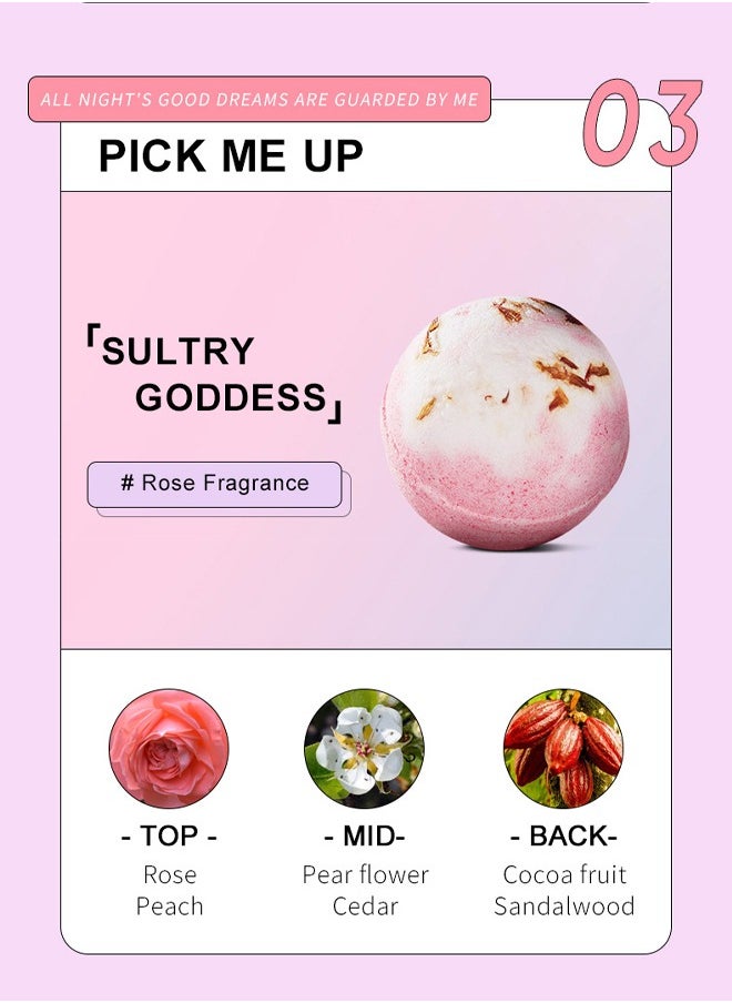 SADOER - 4 types of 100g bath bomb bombs, clean aromatherapy bath balls, lavender scent, lemon scent, rose scent, rosemary scent - Image 1