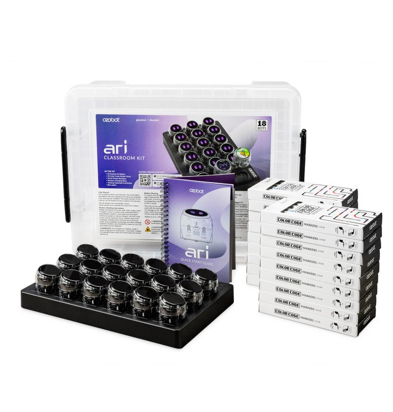 Ozobot Ari Classroom Kit 18 Bots Interactive Learning Robot with Touch Screen ToF Sensor Accelerometer Gyroscope and AI Integration HandsOn STEM Education for Classrooms and Homeschool - Image 3