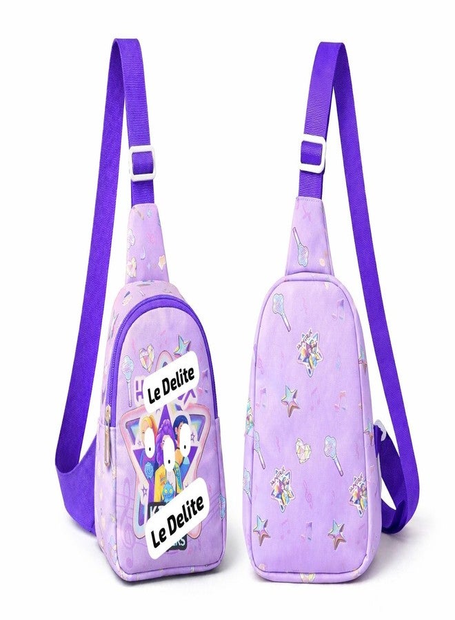 GLITREEPROPS Colourful Cross body Bags for Boys and Girls Kids School, Picnic, Return Gifts, Office | Crossbody Chest Bag with Adjustable (Pop Anime) - Image 3