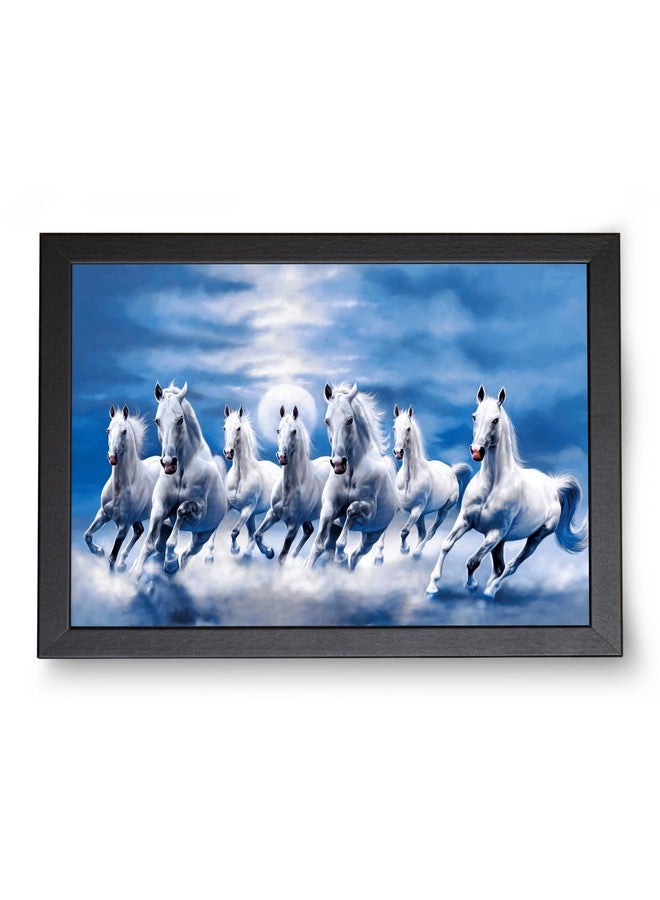 Rousrie 7 Horses Vastu Frame Painting For Bedroom, Living Room Home Décor Horse Running Wall Decoration, House Warming Gifts For New Home (50 By 35 Cm) (Design 5) - Image 1