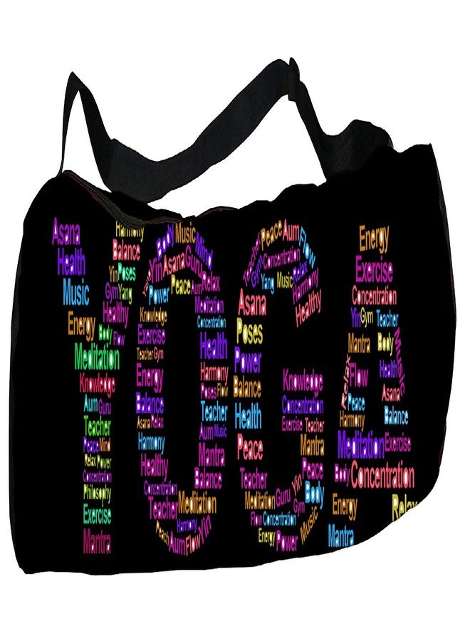 orgner Active Elements New Poly Canvas Yoga Mat Bag/Cover. Easy Fit up to 4 mm Thick Yoga Mat. Print Design : Power of Yoga Music - Image 2