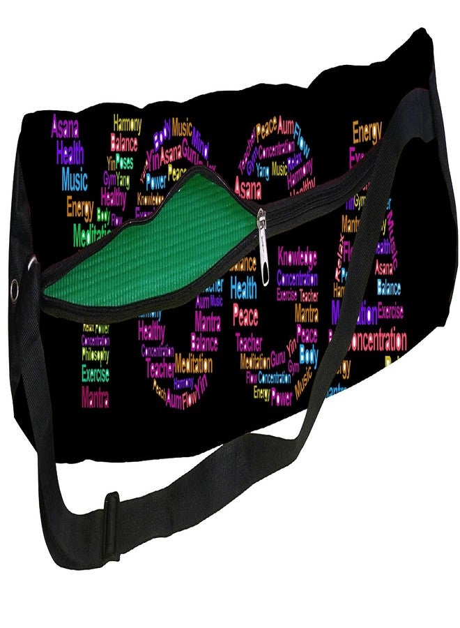 orgner Active Elements New Poly Canvas Yoga Mat Bag/Cover. Easy Fit up to 4 mm Thick Yoga Mat. Print Design : Power of Yoga Music - Image 1