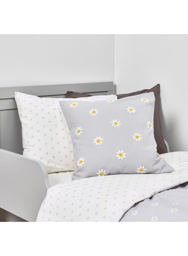 Zaboon Cushion cover, floral pattern grey/white, 50x50 cm - Image 5