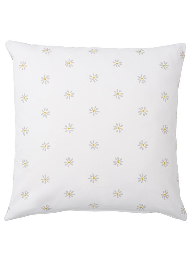 Zaboon Cushion cover, floral pattern grey/white, 50x50 cm - Image 2