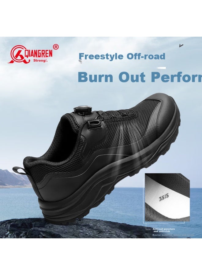 Strongman Men's Breathable Mesh Sports Shoes 3515 Slip-on Outdoor Running Training Shoes Jds020l Black Size 41 - Image 4