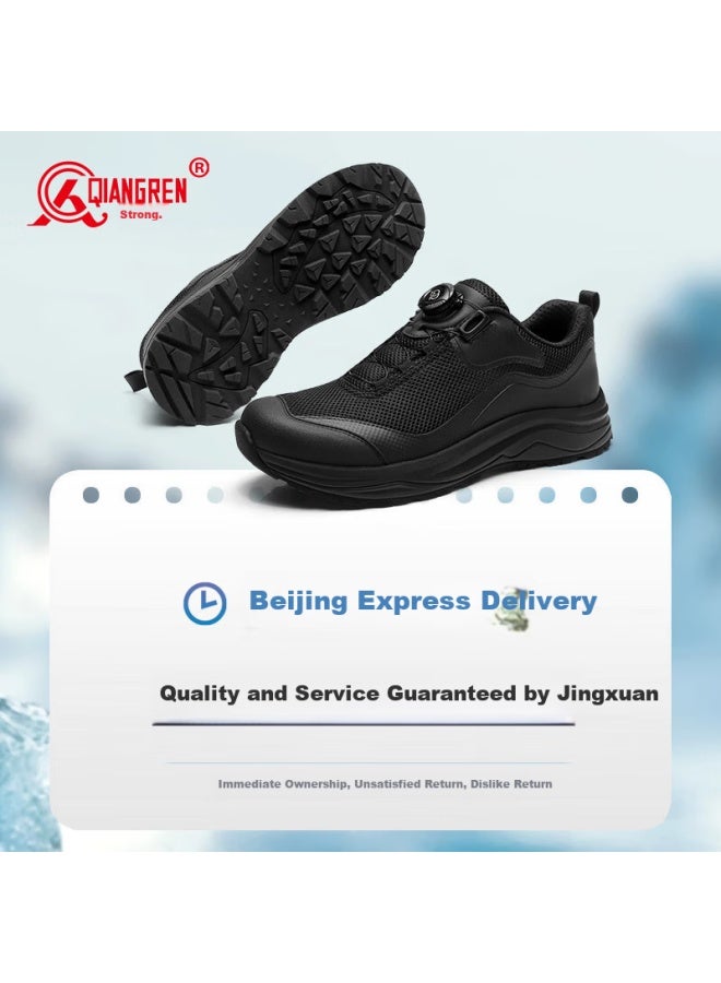 Strongman Men's Breathable Mesh Sports Shoes 3515 Slip-on Outdoor Running Training Shoes Jds020l Black Size 41 - Image 3