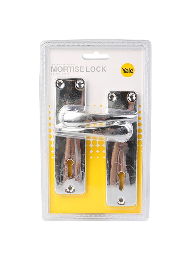 Yale - Yale 2 Lever Chrome Lock with Handle Set Chrome - Image 1