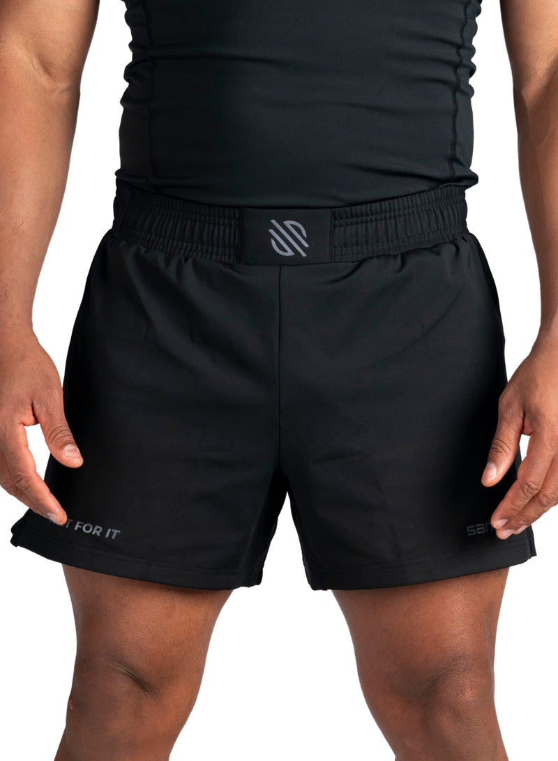 Sanabul Model Zero MMA 7 Fight Shorts for Men | Boxing Fight Grappling Muay Thai Kickboxing Jiu Jitsu Bjj Shorts BLACKCHARCOAL LARGE - Image 1