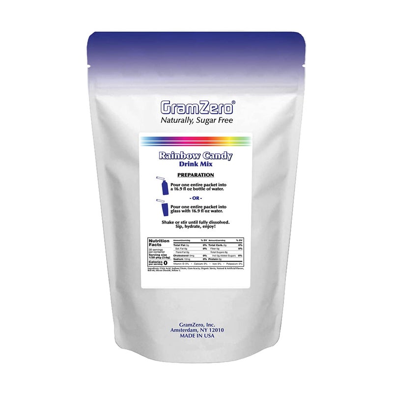 GramZero 2GO Sticks - Rainbow Candy, Zero Calorie Sugar Free Drink Mix, Stevia Sweetened, Great For Nutrition Club Loaded Tea To Go Kits - Image 4
