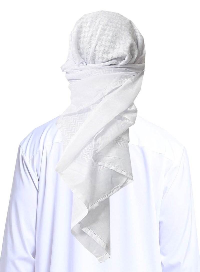 إسكدنيا Men's Arab Headscarf Muslim Headwear White  - Image 2