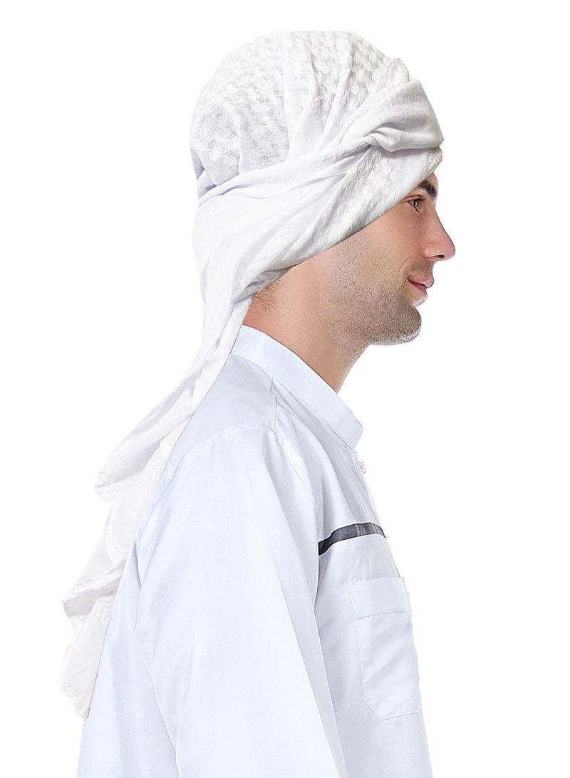 إسكدنيا Men's Arab Headscarf Muslim Headwear White  - Image 1