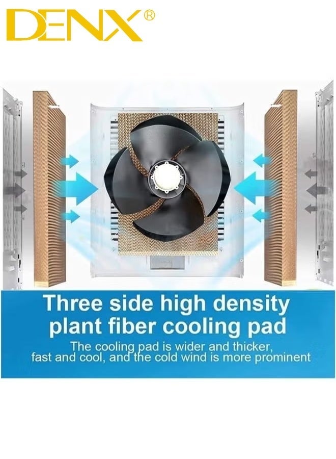 Denx Portable Desert Air Cooler with 3 Speeds 30L 220V 100W Large Cooling Area High Efficiency Performance White - Image 1