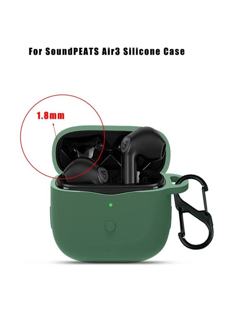 For SoundPEATS Air3 Protective Silicone Case for SoundPEATS Air3 Portable Charging Case with Carabiner Anti-Lost Keychain