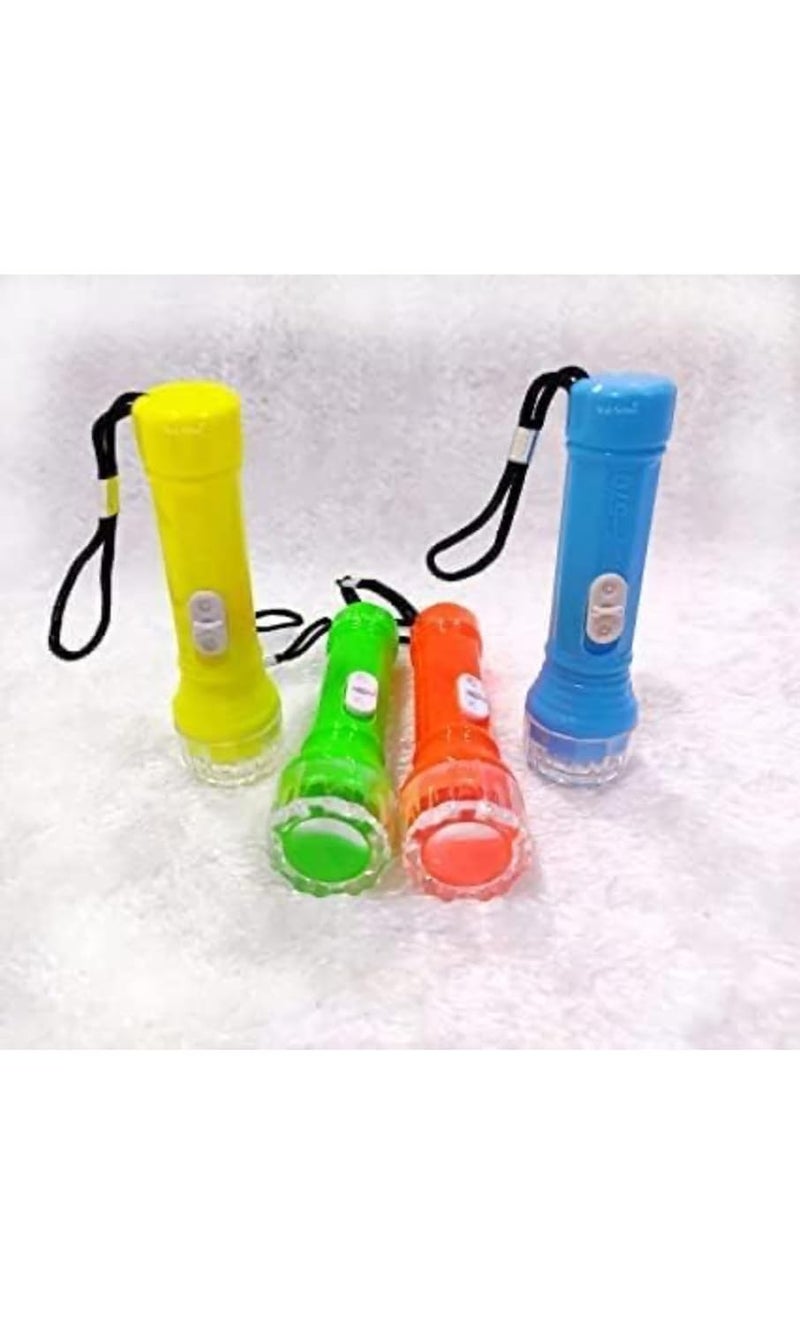 Generic SMARTSUPPLY Pack of 4 Small Plastic Torch with Keychain for Kids Plastic LED Flashlight Torch Beautiful Attractive Good Gift Item Trending Toys for Kids  - Image 3