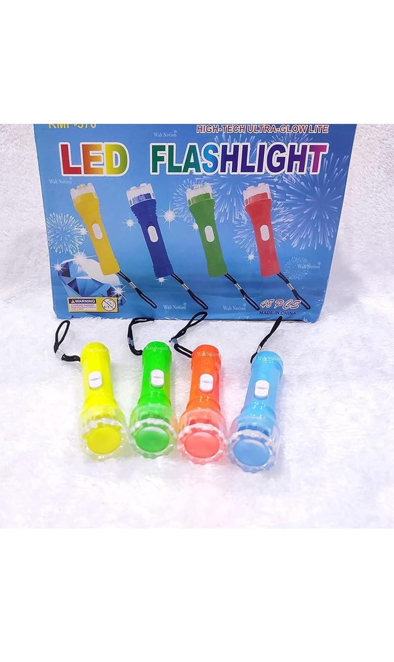 Generic SMARTSUPPLY Pack of 4 Small Plastic Torch with Keychain for Kids Plastic LED Flashlight Torch Beautiful Attractive Good Gift Item Trending Toys for Kids  - Image 2