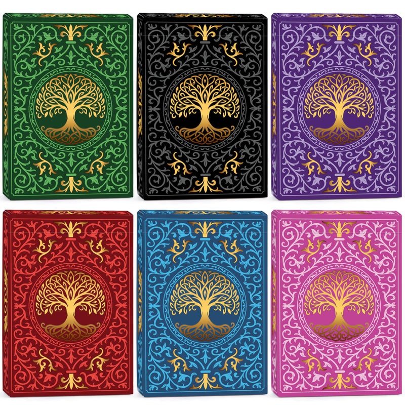 Wkchxd Playing Cards 6 Pack 6 Decks of Cards Playing Cards Bulk Large Print Playing Card for Family Game NightBlackjackPokerPinochleBridgeCanastaHoliday Party Card Games 6 Unique Colors Designs - Image 3