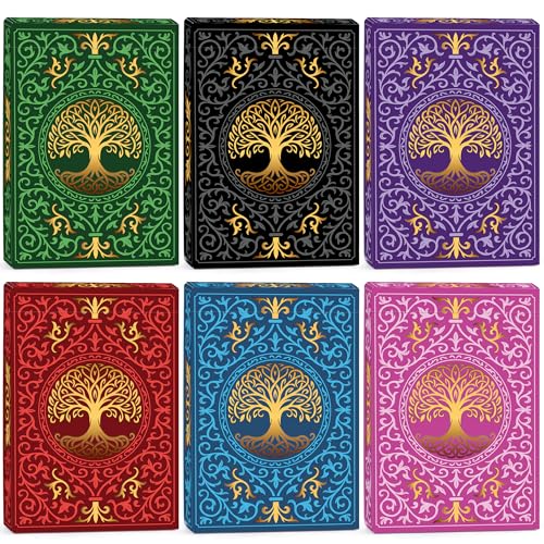 Wkchxd Playing Cards 6 Pack 6 Decks of Cards Playing Cards Bulk Large Print Playing Card for Family Game NightBlackjackPokerPinochleBridgeCanastaHoliday Party Card Games 6 Unique Colors Designs - Image 1