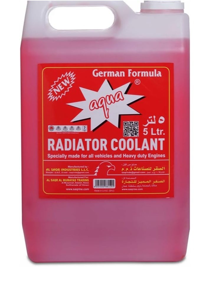 Aqua - Aqua Radiator Coolant all vachle long life  Red German Formula 5 Litres - Image 1