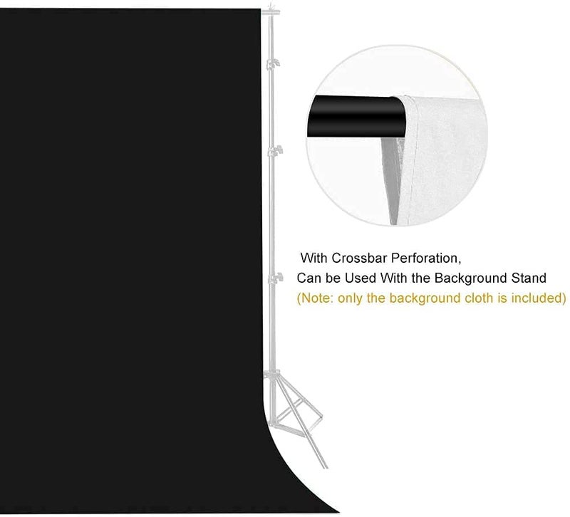 Boltove® 6x9 Ft Black Photography Backdrop Screen Curtain with Rod Pocket for Product Photography, Photoshoot, Live Streaming, Zoom, YouTube, VFX Editing, Reels & FB Shorts - Image 3
