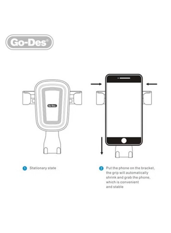 GO-DES Vehicle Cell Phone Holder Air Vent Mount Universal Car Bracket (GD-HD629) - Image 3