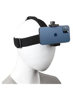 Hihonor Head-Mounted Mobile Phone Holder,First-Person View Video Outdoor Live Shooting Bracket with Phone Clip(4"-7") for iPhone Samsung Smartphones and GoPro Insta360 Sony DJI Action Camera Head Mount Strap  - Image 1