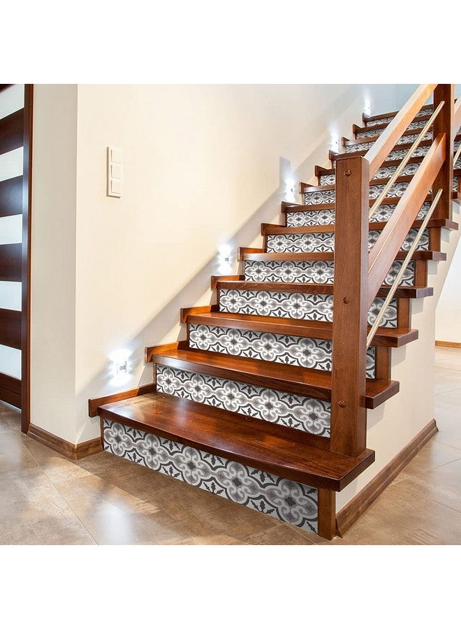 FUNLIFE 14 Strips Peel And Stick Stair Risers Stickers, Self Adhesive Vinyl Stair Stickers Decals, Staircase Murals Decor For Steps, 39.37"X7.09", Moroccan Pattern - Image 1