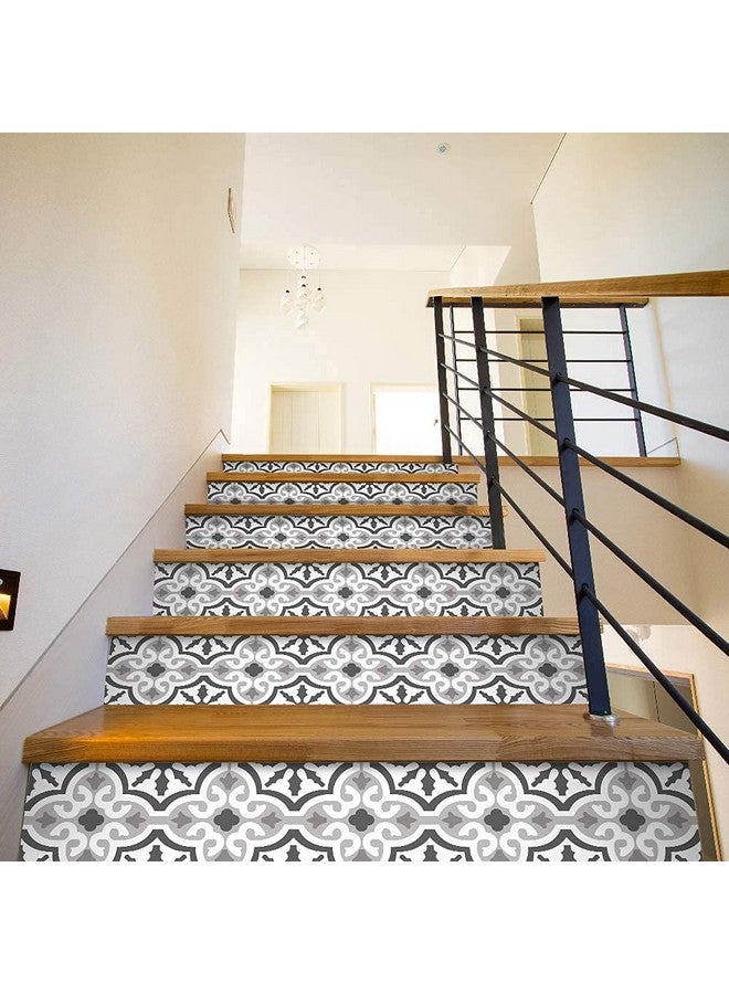FUNLIFE 14 Strips Peel And Stick Stair Risers Stickers, Self Adhesive Vinyl Stair Stickers Decals, Staircase Murals Decor For Steps, 39.37"X7.09", Moroccan Pattern - Image 5