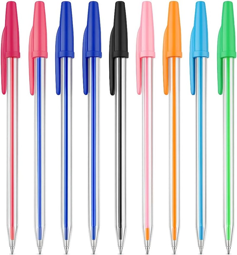 Fitto 10 Piece Ball Point Pens 1.0mm, 15cm, Assorted Colors, Office & School Stationery - Image 1