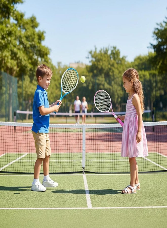 دولفي مضارب تنس دولفي الترفيهية للبالغين | 22 سم - طقم مضارب تنس للاعبين | مضارب تنس خفيفة الوزن للغاية للطلاب والتدريب والمبتدئين مع مقابض إضافية وحقيبة حمل (وردي) - Image 3