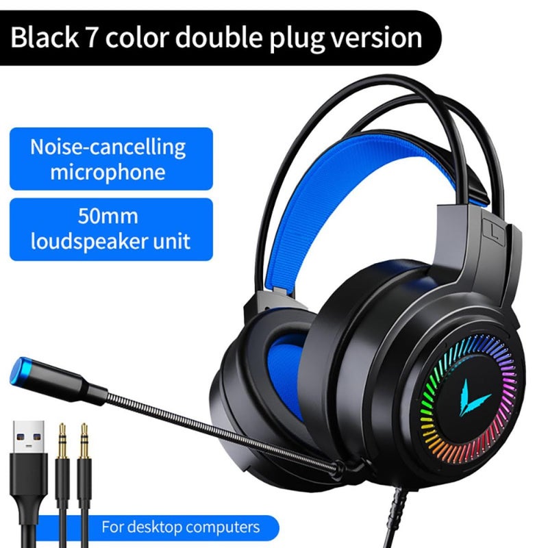 Wired 7.1 Channel Gaming Headset Noise Reduction Microphone Soft Ear Pads PC Travel Stereo - Image 4