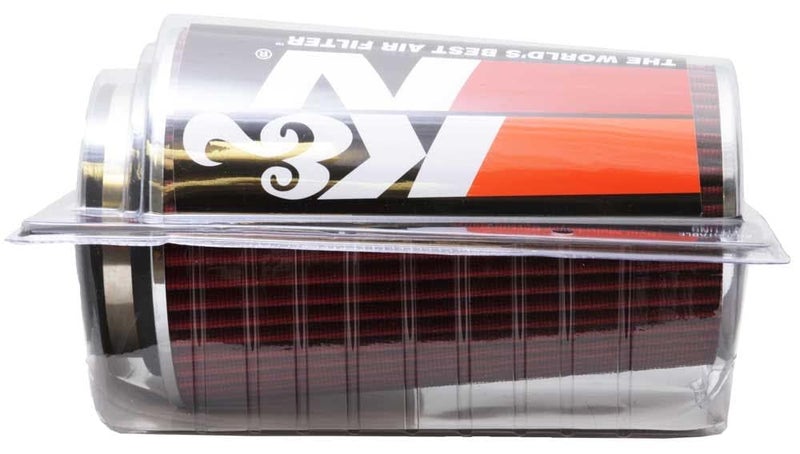 K+N K&N High-Flow Original Lifetime Universal Clamp-On Air Filter: Performance, Premium, Washable: Flange Diameter: 4 In, Filter Height: 9.5 In, Flange Length: 1.125 In, Shape: Round Tapered, RG-1002RD - Image 2