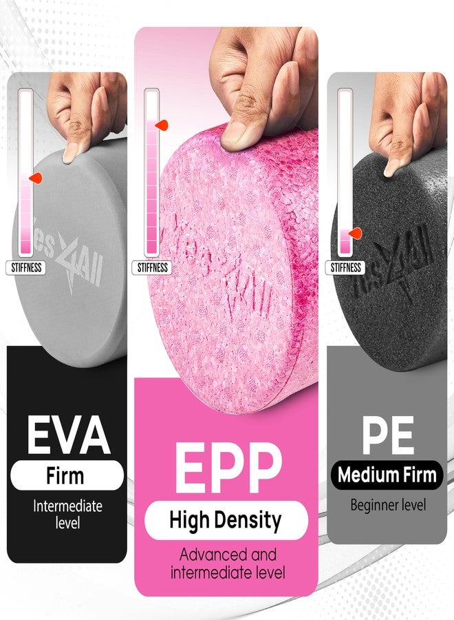 Yes4All High-Density EPP Round Back Roller Foam, Exercise Foam Roller for Yoga, & Pilates, Multiple Sizes and Colours, Fuschia Rose - 36 inches - Image 2