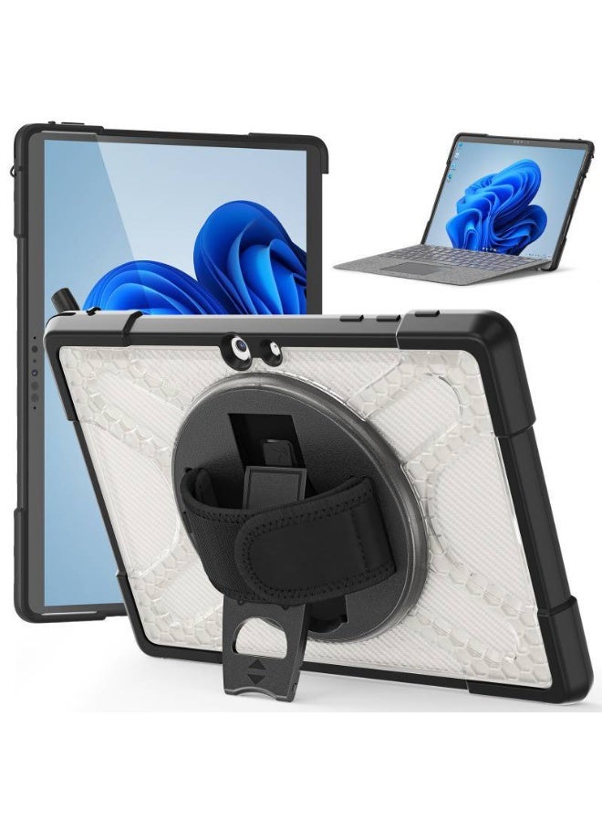 عام غطاء واقي متوافق مع مايكروسوفت سيرفس جو/جو 2/جو 3، مزيج TPU وPC مقاوم للصدمات مع حامل دوار 360 درجة وحزام يد. - Image 1