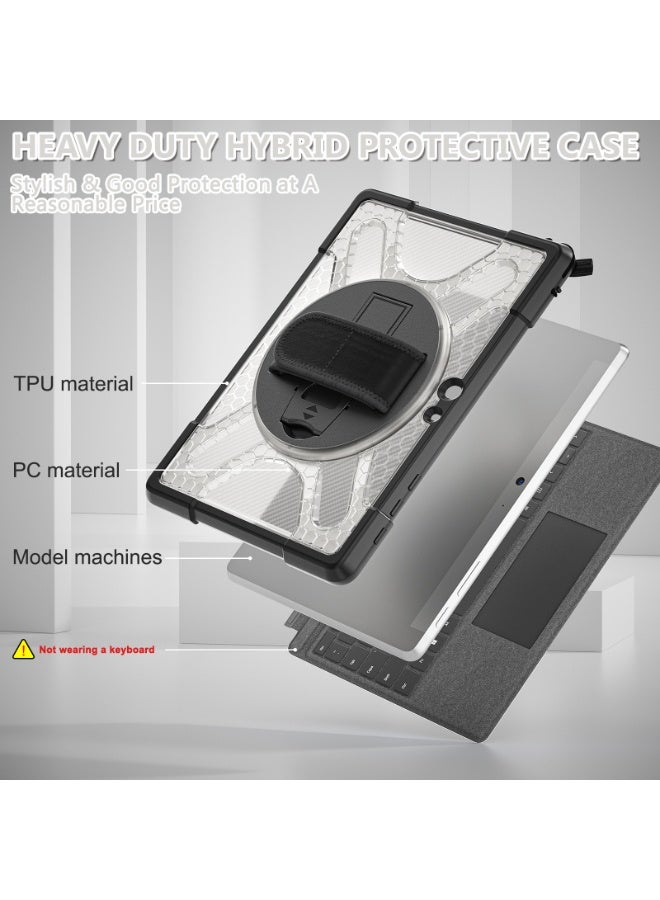 عام غطاء واقي متوافق مع مايكروسوفت سيرفس جو/جو 2/جو 3، مزيج TPU وPC مقاوم للصدمات مع حامل دوار 360 درجة وحزام يد. - Image 4