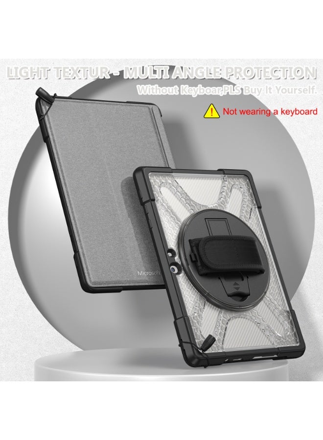 عام غطاء واقي متوافق مع مايكروسوفت سيرفس جو/جو 2/جو 3، مزيج TPU وPC مقاوم للصدمات مع حامل دوار 360 درجة وحزام يد. - Image 3