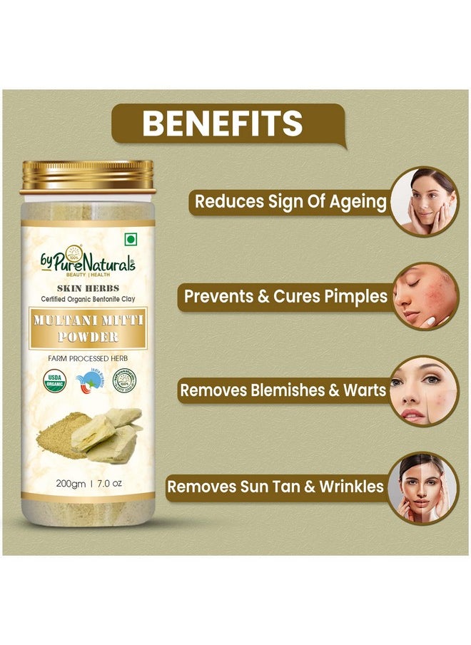 byPurenaturals 100% Natural Herbal Organic Multani Mitti Powder| Fullers Earth| Bentonite Clay| Healthy Skin| Body| Hair| Face Care - 200Gm (Pack Of 2)  - Image 3