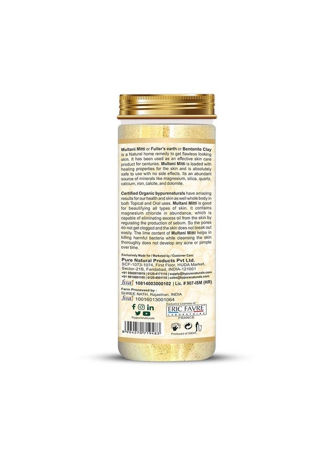 byPurenaturals 100% Natural Herbal Organic Multani Mitti Powder| Fullers Earth| Bentonite Clay| Healthy Skin| Body| Hair| Face Care - 200Gm (Pack Of 2)  - Image 2
